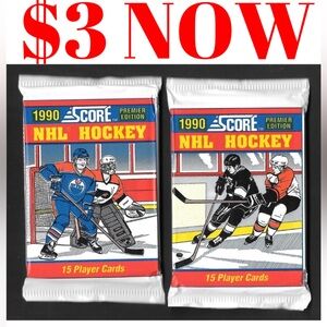 2 PACKS 1990/91 Score Premier Edition Sealed Hockey Card Pack - Brodeur RC?